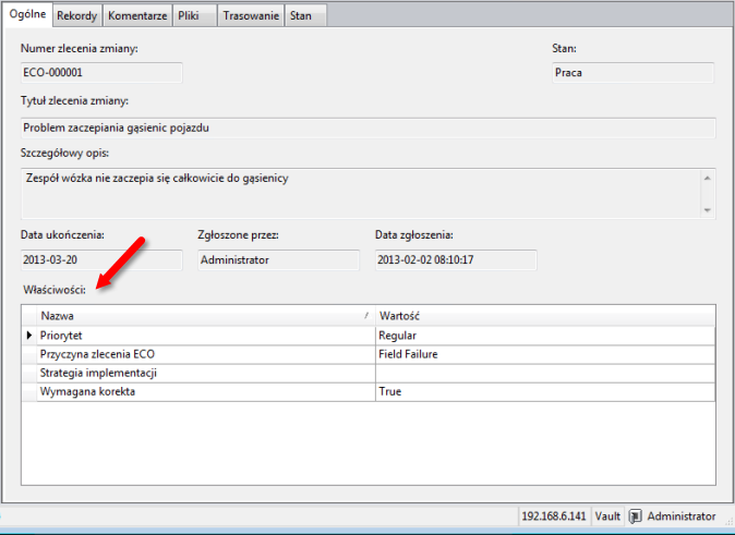 ustawienia programu Vault