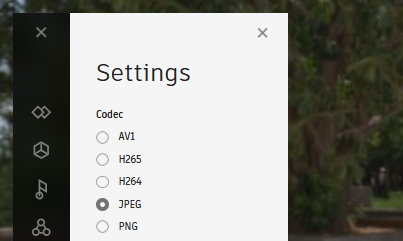 “Streaming App”>“设置”>“编解码器”部分