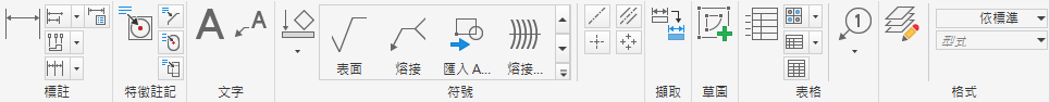 圖面註解功能區