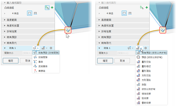 轉角取代