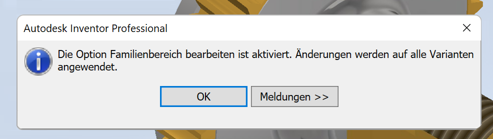 Warnung zu Modellzuständen