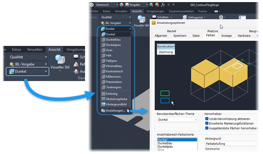Zugriff auf Farbschema