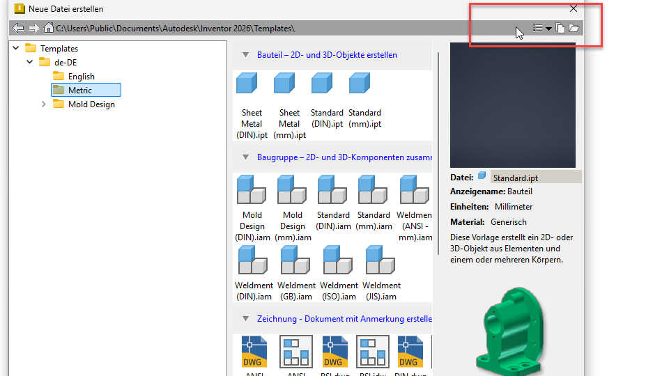 Metadaten der Markierungskarte