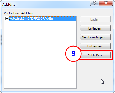 Zusatzmodul schließen