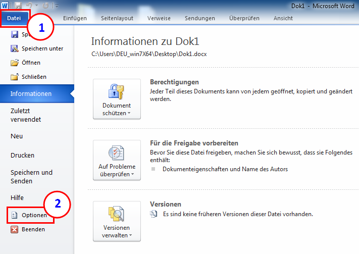 Schaltfläche Office