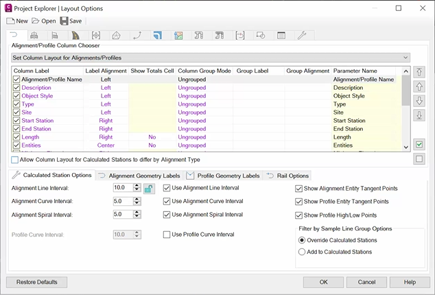 Lest Alignment Profile About Layout Options Alignment Tab