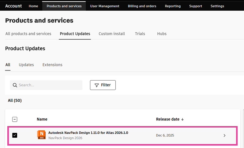 Manage Accounts Page