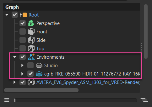 environment switch is created in VRED