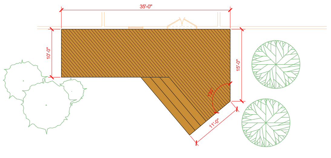 Completed deck plans drawing