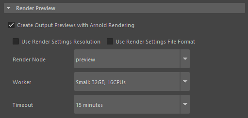 Render preview options