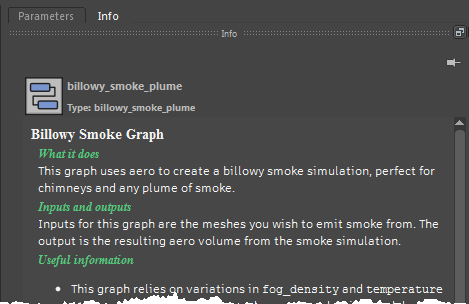Info tab for a sample graph