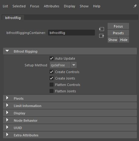 bifrostRig options