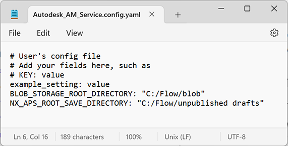 Example User Config file