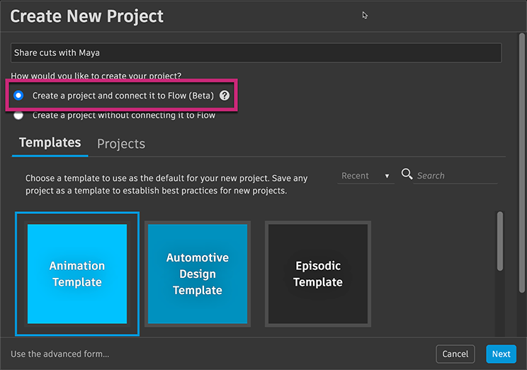 Create project and connect it to Flow