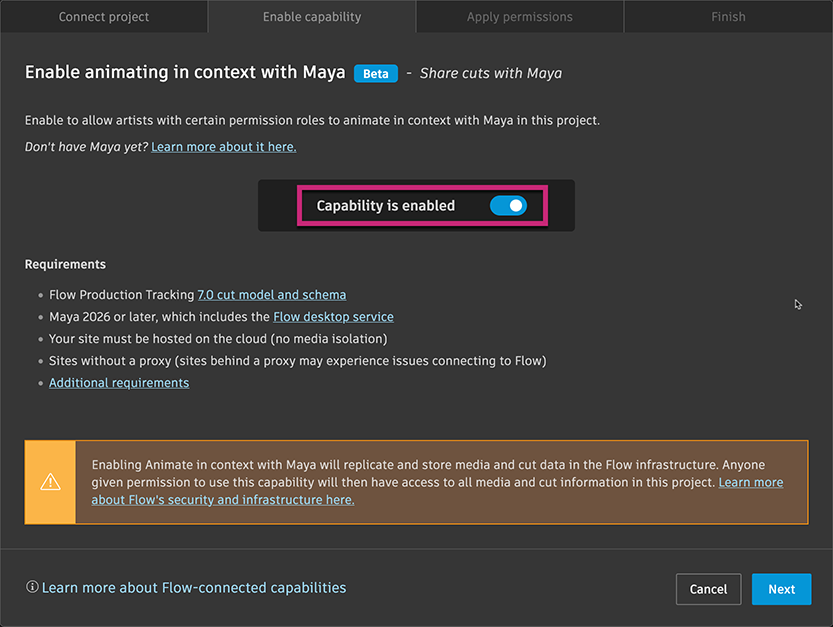 enable capability tab