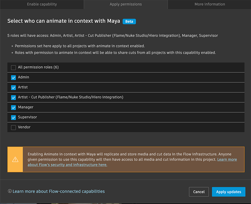 permissions tab set new permissions