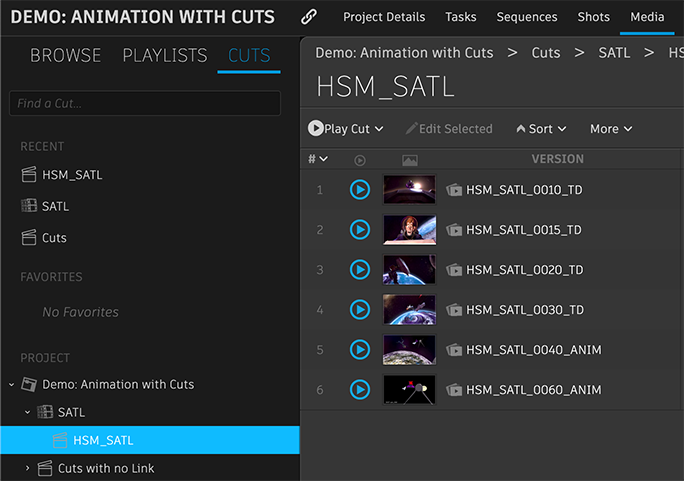 select a cut