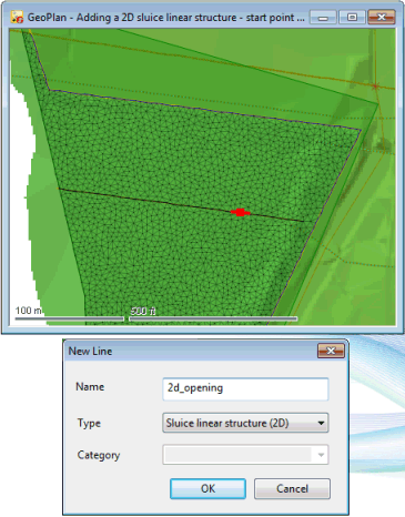Sluice linear structure (2D) type