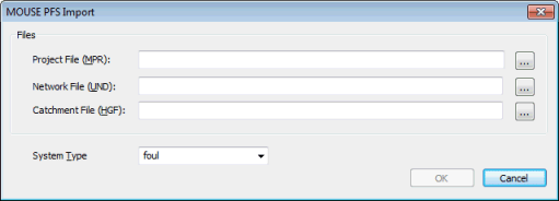 Mouse Import PFS dialog