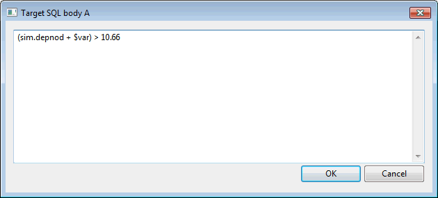 Target SQL body A Dialog