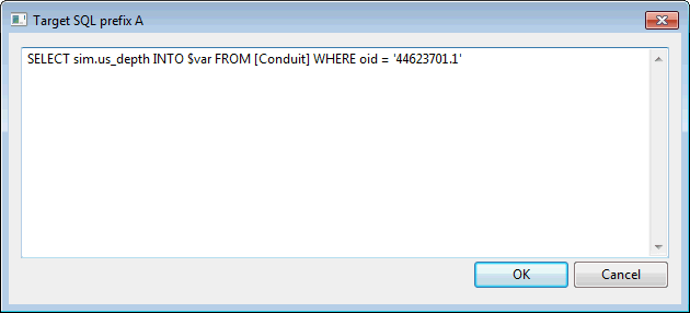 Target SQL prefix A Dialog