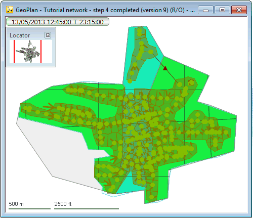 Replaying the simulation and viewing the RADAR rainfall on the GeoPlan