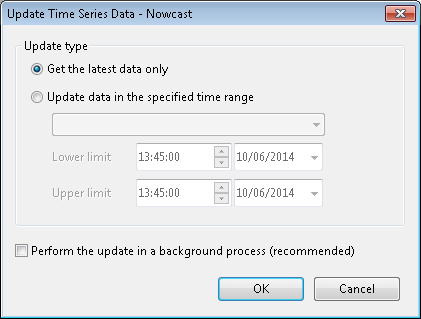 Update Time Series Data Dialog