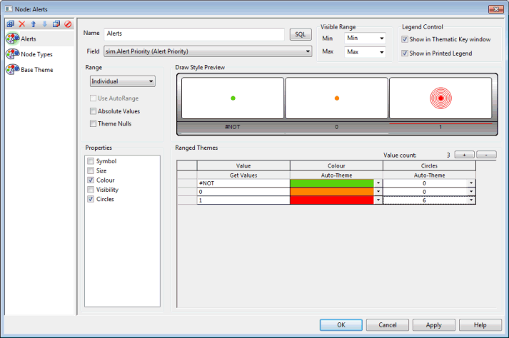 Setting an alerts theme