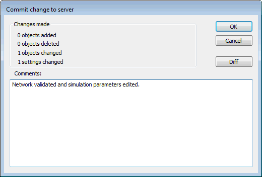 Commit change to server