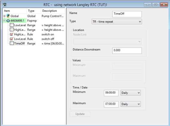 RTC Editor Pump Time Off