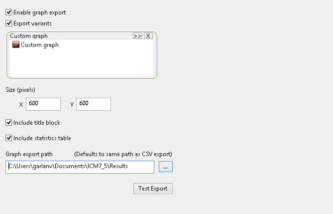 Manifest - Graph Export page