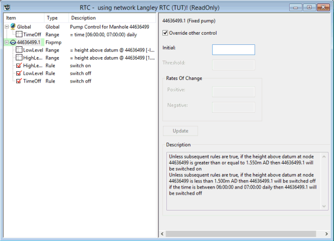 RTC Editor Pump Time Off Rule