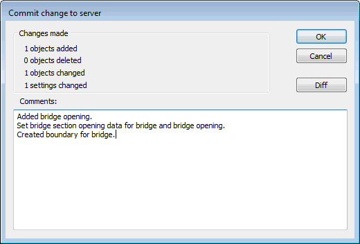 Commit change to server