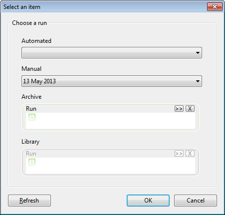 Select an item dialog