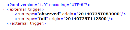 Example of trigger file