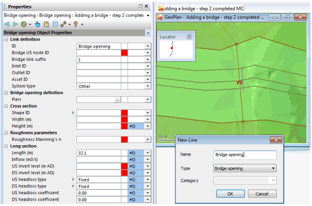 Adding a bridge opening