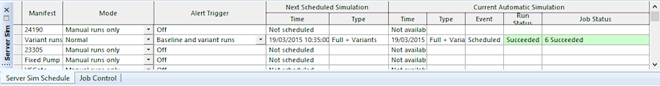 Simulation Schedule Window