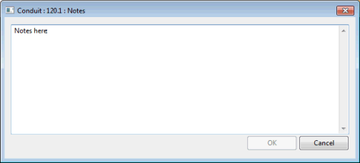 Notes dialog