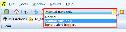 Mode of Operation dropdown list