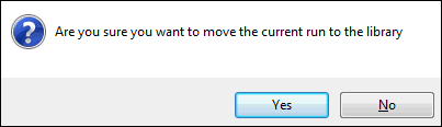 Move run to library confirmation message