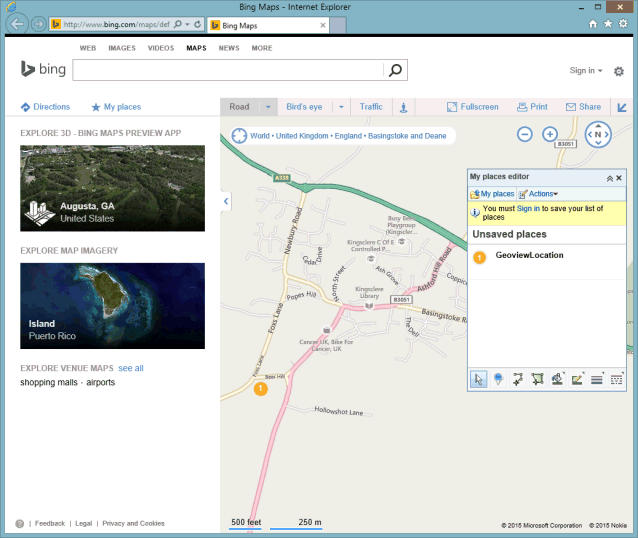 Microsoft Bing example