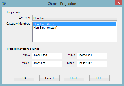 Choose Projection Dialog