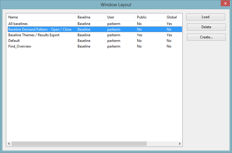 Window Layout Dialog