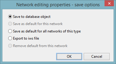 Network Editing Properties - Save Options