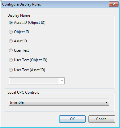 Configure Display Rules dialog