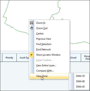 View Zone context menu option
