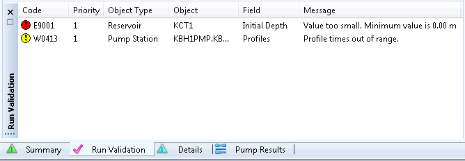 Run Validation Window