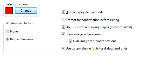 Options Dialog - General page
