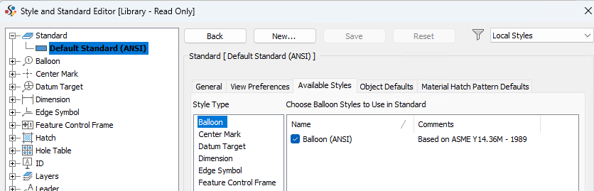 AvailableStyles