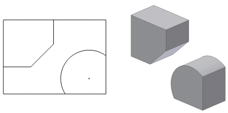 Extrusion sketch and resulting figure